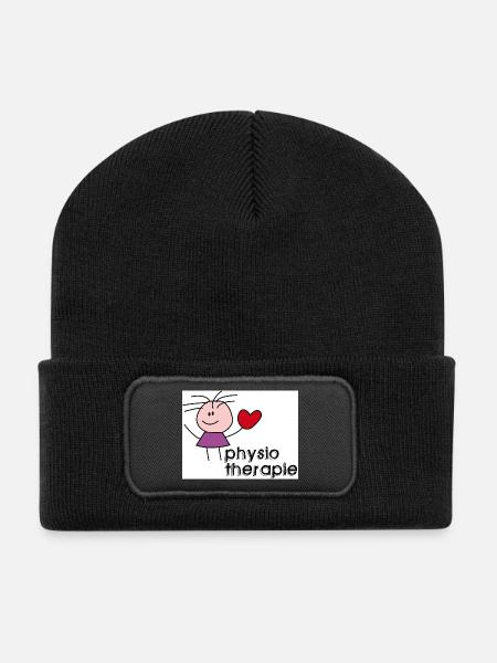 Physiothérapie fille / Physiothérapeute - Beanie recyclé à patch - noir