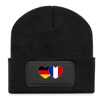 Allemagne France Drapeau Cœur - Beanie recyclé à patch - noir - Devant