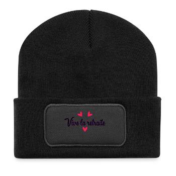 RETIREMENT. COLLEAGUE. RETIREMENT. RETIRED. RETIREMENT. - Recycled Patch Beanie - black - Front