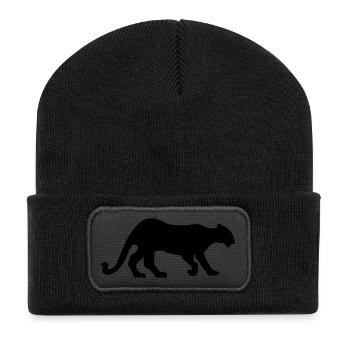 panther_schwarz_20 - Beanie recyclé à patch - noir - Devant