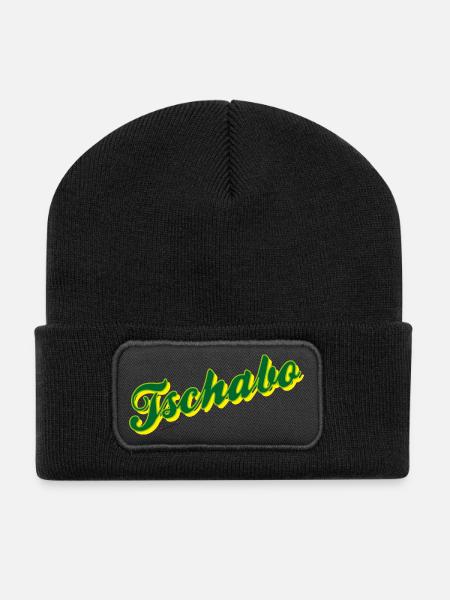 Tschabo - Recycelte Patch Beanie - Schwarz