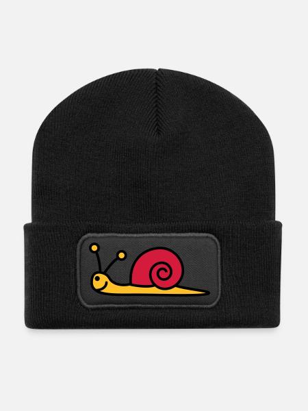 schnecke_3c - Beanie recyclé à patch - noir