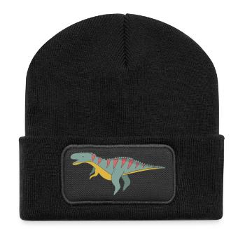 Geschenk Dinosaurier Fossil Kawaii Trex Comic Dino - Recycelte Patch Beanie - Schwarz - Vorne