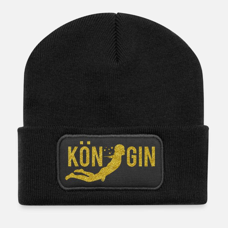 Königin Sportart Schwimmen Tauchen - Recycelte Patch Beanie - Schwarz
