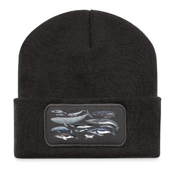 Whales diversity fond transparent - Recycled Patch Beanie - dark grey - Front