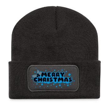 Merry Christmas - Recycled Patch Beanie - dark grey - Front