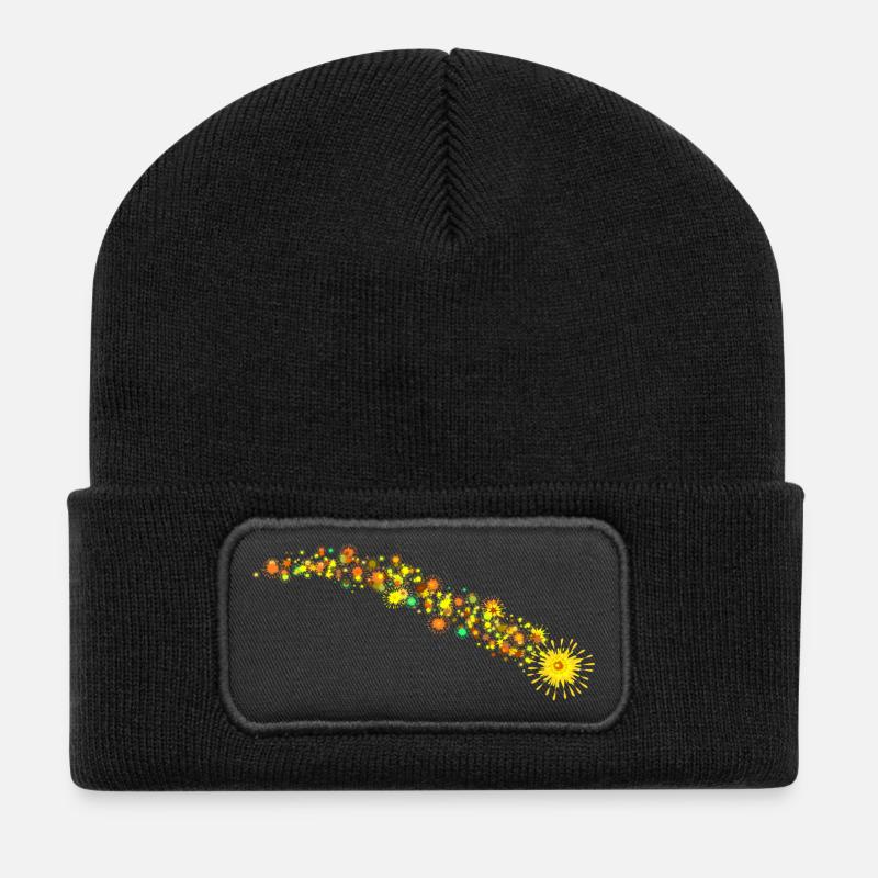 Sternschnuppe extrem - Recycelte Patch Beanie - Schwarz