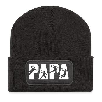 Papa de handball père Tshirt Sports cadeau - Beanie recyclé à patch - charbon - Devant
