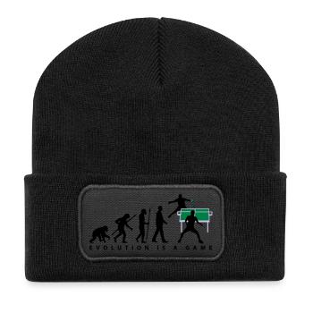 evolution_tischtennisspieler_102012_a_3c - Recycelte Patch Beanie - Schwarz - Vorne