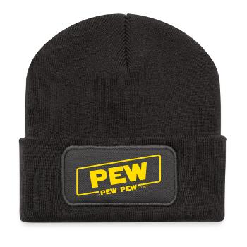 Eine Pew Pew Story - Recycelte Patch Beanie - Dunkelgrau - Vorne