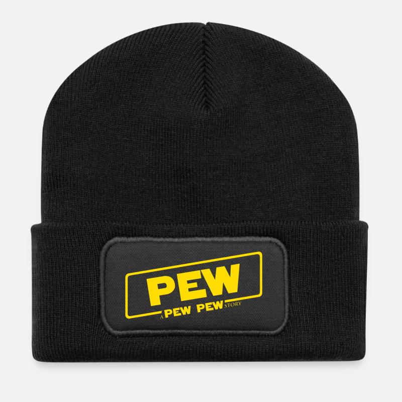 A Pew Pew Story - Recycled Patch Beanie - black
