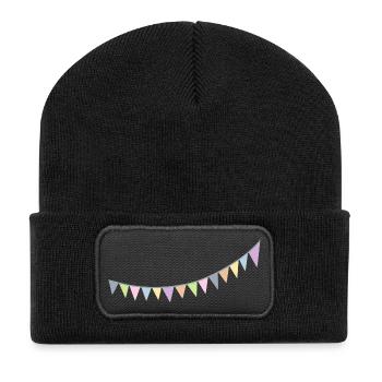 Chaîne de fanions scandinave pépinière - Beanie recyclé à patch - noir - Devant