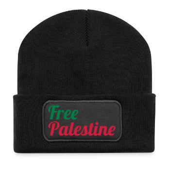 Free Palestine - Beanie recyclé à patch - noir - Devant