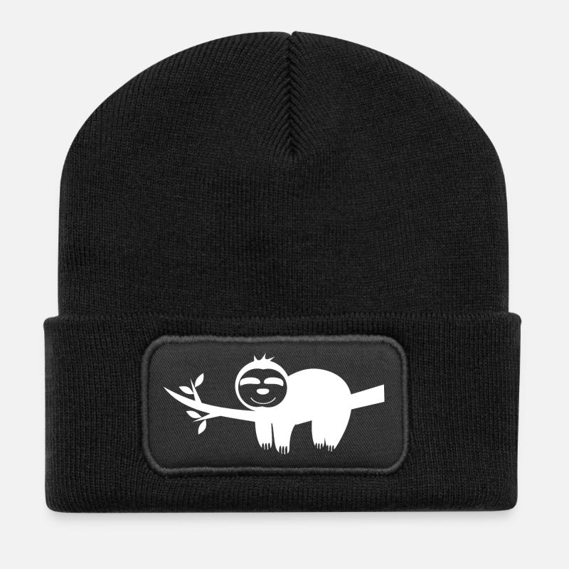 Faultier - Recycelte Patch Beanie - Schwarz