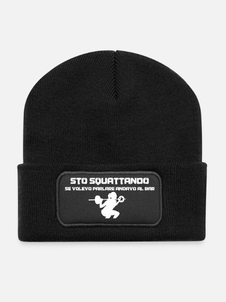 Squat Girl - Recycled Patch Beanie - black