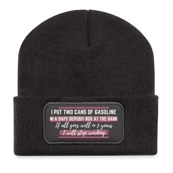 Gasoline Box Bank Satire - Recycled Patch Beanie - dark grey - Front