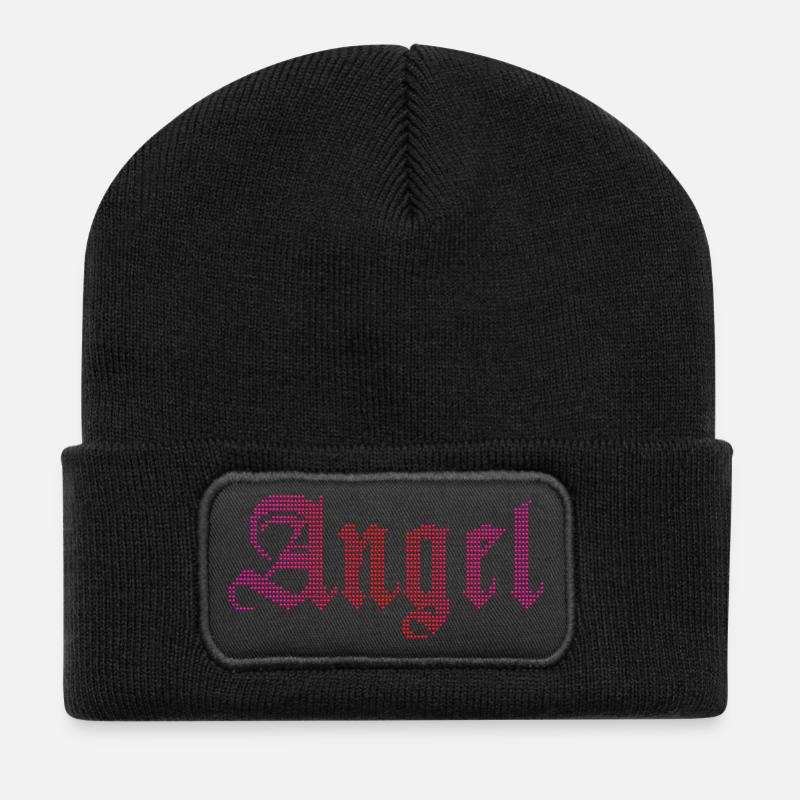 Engel - Recycelte Patch Beanie - Schwarz