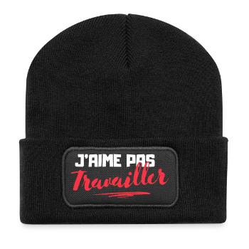 J'aime pas Travailler - Beanie recyclé à patch - noir - Devant