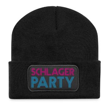 SCHLAGER PARTY Schlagermusik Schlager - Recycelte Patch Beanie - Schwarz - Vorne
