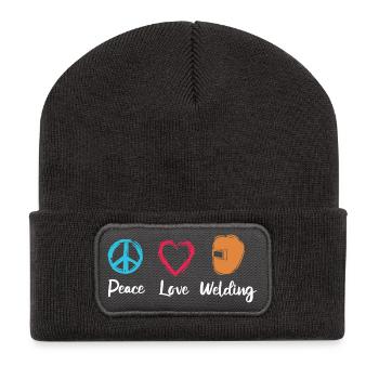 Peace Love Welding - Recycled Patch Beanie - dark grey - Front