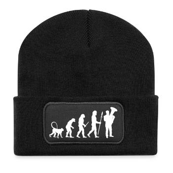 Entwicklung des Tubisten - Recycelte Patch Beanie - Schwarz - Vorne