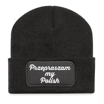 Pologne Langue Polonais - Beanie recyclé à patch - charbon - Devant