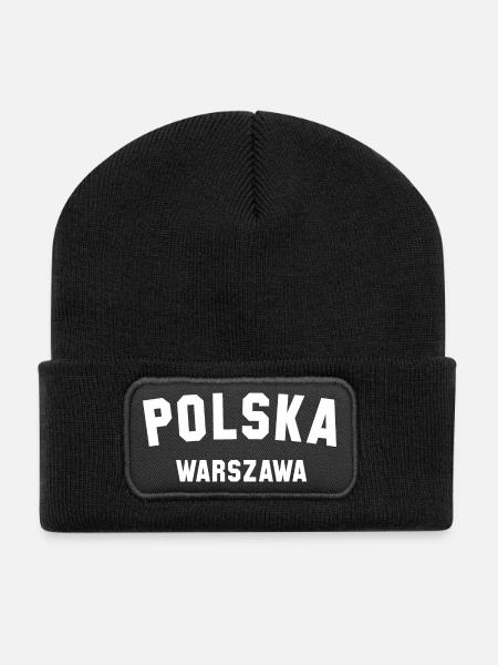 WARSZAWA, Polska, Varsovie, Pologne - Beanie recyclé à patch - noir