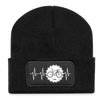logo de vélo pulse avec pignon Biketeam Team Tour - Beanie recyclé à patch - noir - Devant