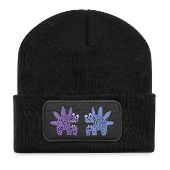 Monstres 2 mam - Beanie recyclé à patch - noir - Devant