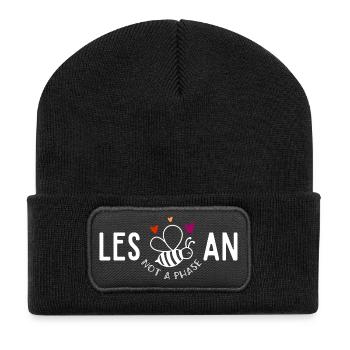 Les Bee An,Lesbian funny pride - Recycled Patch Beanie - black - Front