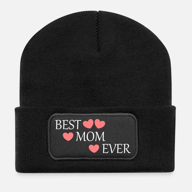 Spruch Muttertag Beste Mama der Welt Muttertag Mom - Recycelte Patch Beanie - Schwarz