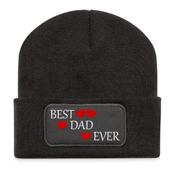 Vatertag Papa Vater best dad ever Spruch Vatertag - Recycelte Patch Beanie - Dunkelgrau - Vorne