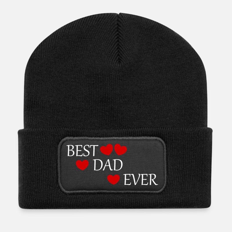 Vatertag Papa Vater best dad ever Spruch Vatertag - Recycelte Patch Beanie - Schwarz