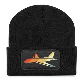 Graphique d’avion vintage - Beanie recyclé à patch - noir - Devant