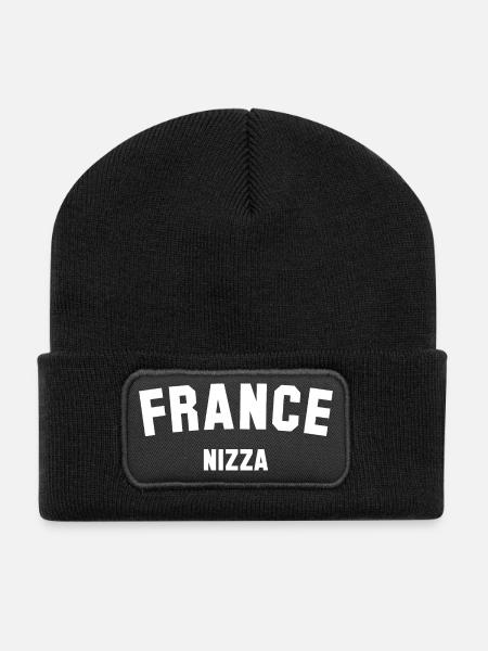 FRANCE NIZZA Frankreich - Recycelte Patch Beanie - Schwarz