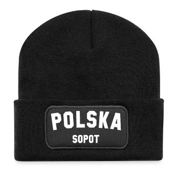 SOPOT Polska Pologne - Beanie recyclé à patch - noir - Devant