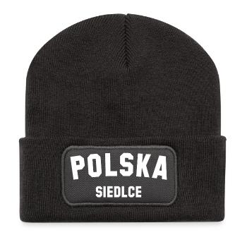 SIEDLCE Polska Poland Polen - Recycelte Patch Beanie - Dunkelgrau - Vorne