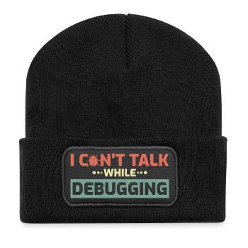 I Can't Talk While Debugging - Recycelte Patch Beanie - Schwarz - Vorne