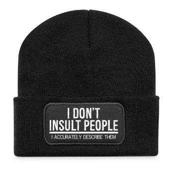 I don't Insult people I accurately describe them - Recycled Patch Beanie - black - Front