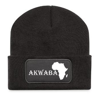 Akwaba, bienvenue chez nous - Beanie recyclé à patch - charbon - Devant