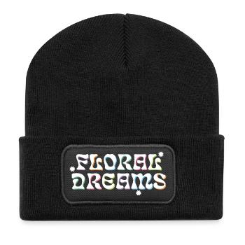 Rêves floraux style rétro - Beanie recyclé à patch - noir - Devant