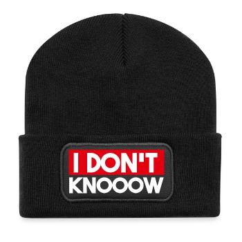 I Don't Know - Recycelte Patch Beanie - Schwarz - Vorne