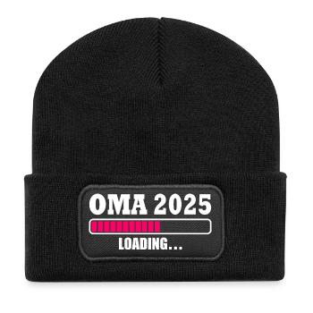 Oma 2025 - Recycelte Patch Beanie - Schwarz - Vorne