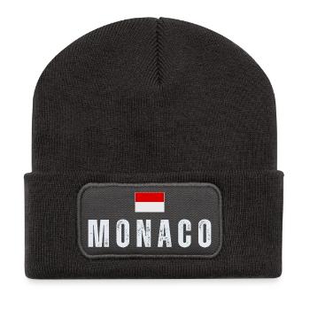 Drapeau monégasque, fierté monégasque - Beanie recyclé à patch - charbon - Devant