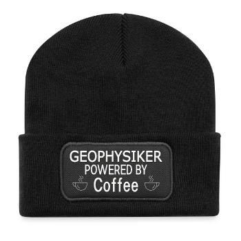 Geophysiker Powered By Coffee Geophysik - Recycelte Patch Beanie - Schwarz - Vorne
