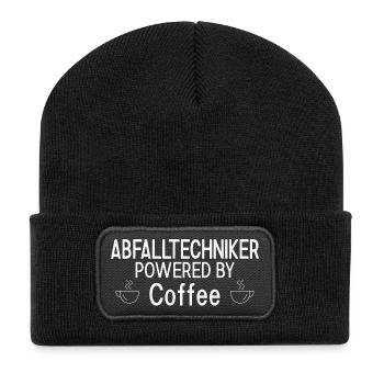 Waste Technician Powered By Coffee - Recycled Patch Beanie - black - Front