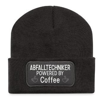 Waste Technician Powered By Coffee - Recycled Patch Beanie - dark grey - Front