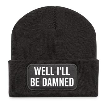 Well I’ll be Damned - Recycled Patch Beanie - dark grey - Front