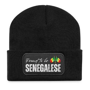 Senegalesischer Stolz, made in Senegal - Recycelte Patch Beanie - Schwarz - Vorne