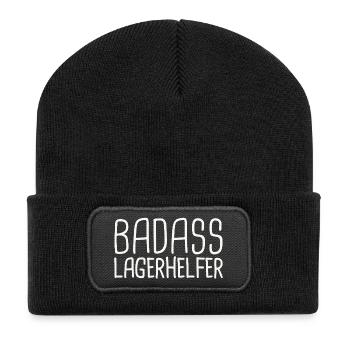 Camp Helper Badass - Recycled Patch Beanie - black - Front